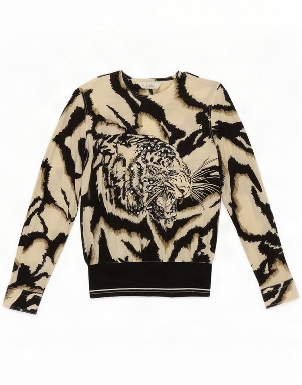Donna Mizar Blusa estampada para mujer IT 44 Medium Off White Animal Print