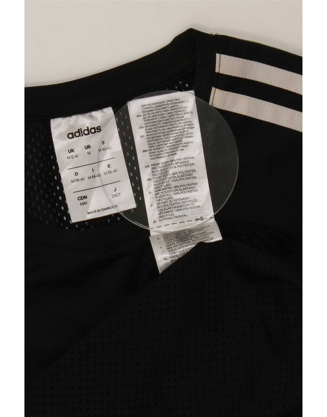 Adidas Mujer Climalite Camiseta Top UK 12/14 Mediano Negro Poliéster