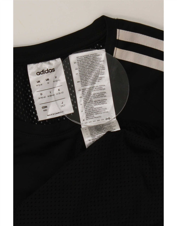 Adidas Mujer Climalite Camiseta Top UK 12/14 Mediano Negro Poliéster