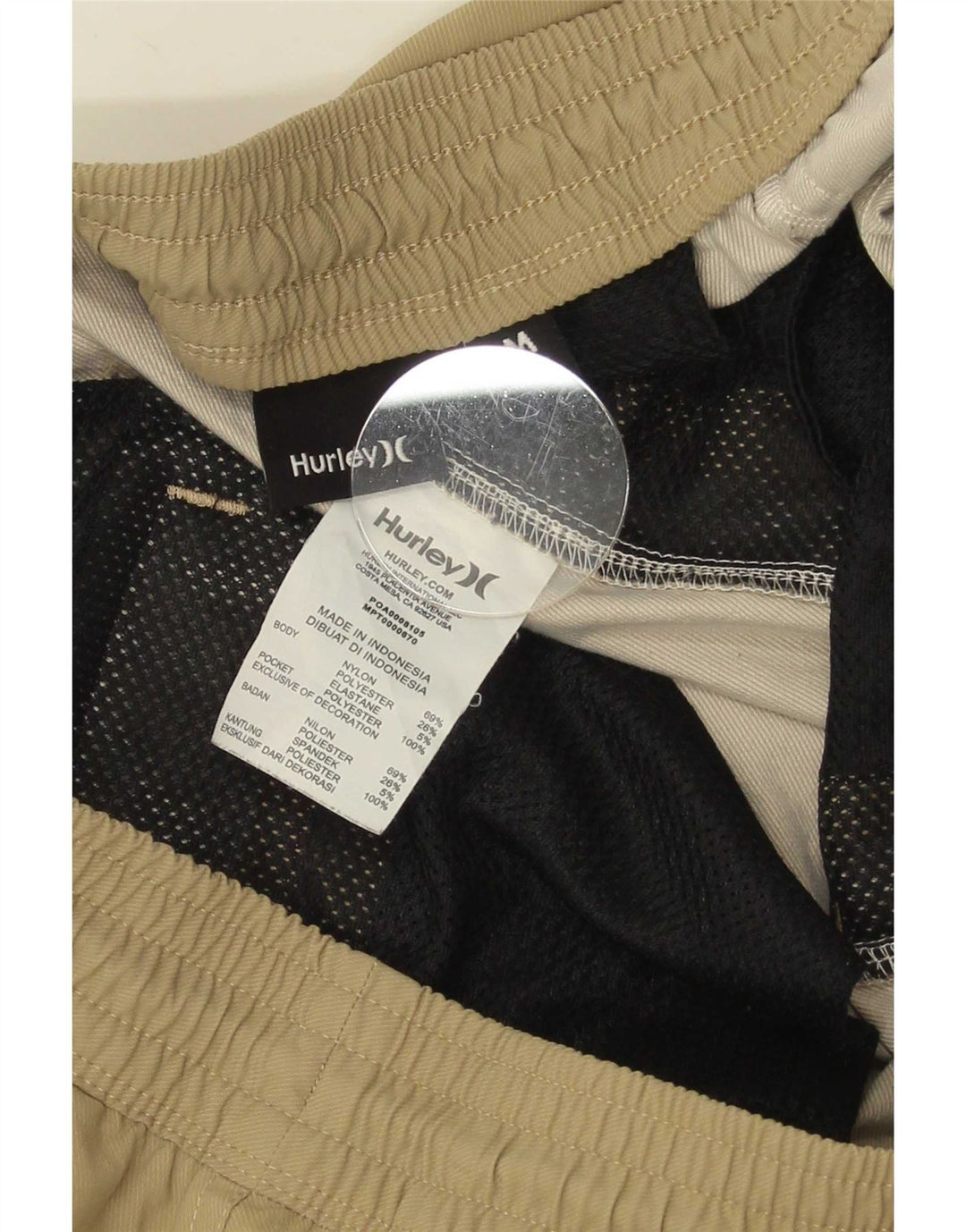 Hurley Hombre Dri Fit Joggers Pantalones Impermeables Nylon Beige Medio