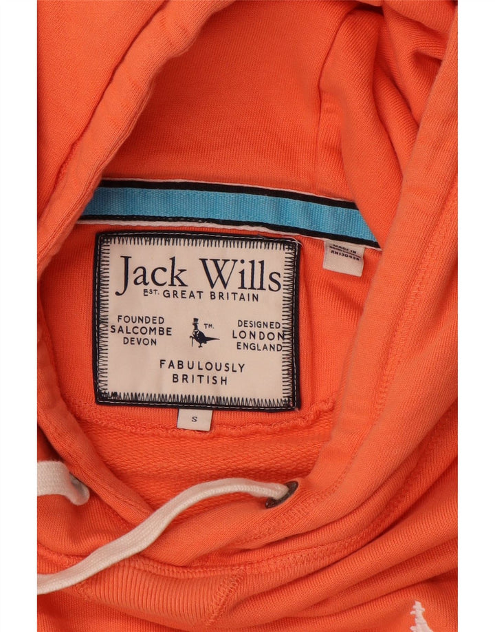JACK WILLS Sudadera con capucha para hombre Jersey Small Naranja Algodón