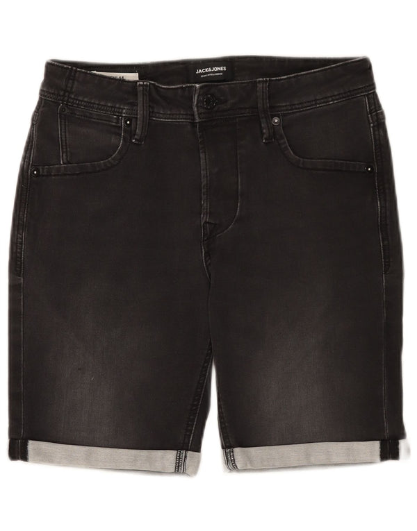 Jack & Jones Hombre Regular Denim Shorts XS W28 Gris Algodón