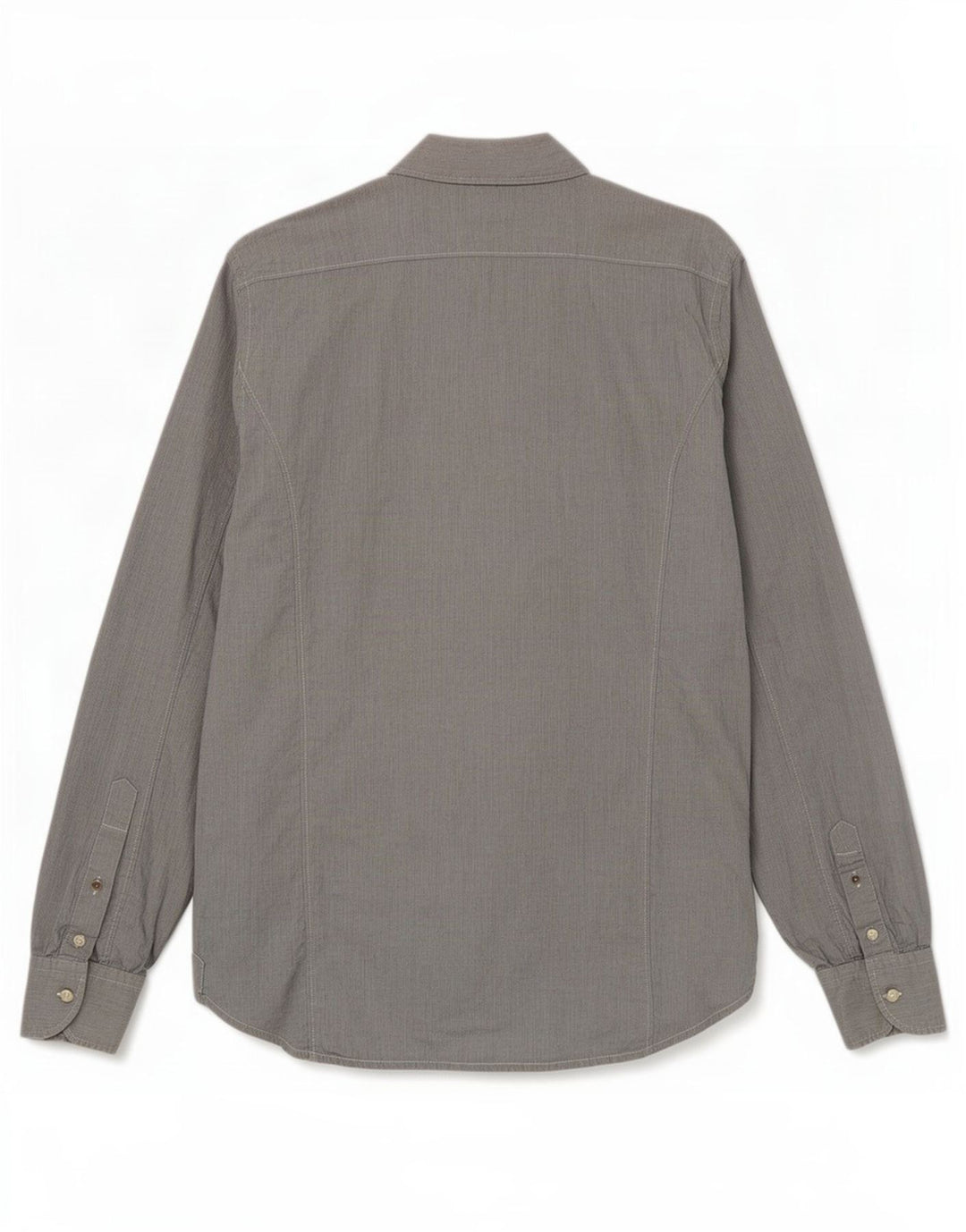 Camisa Replay Hombre Gris Medio Algodón Rayas Pintadas