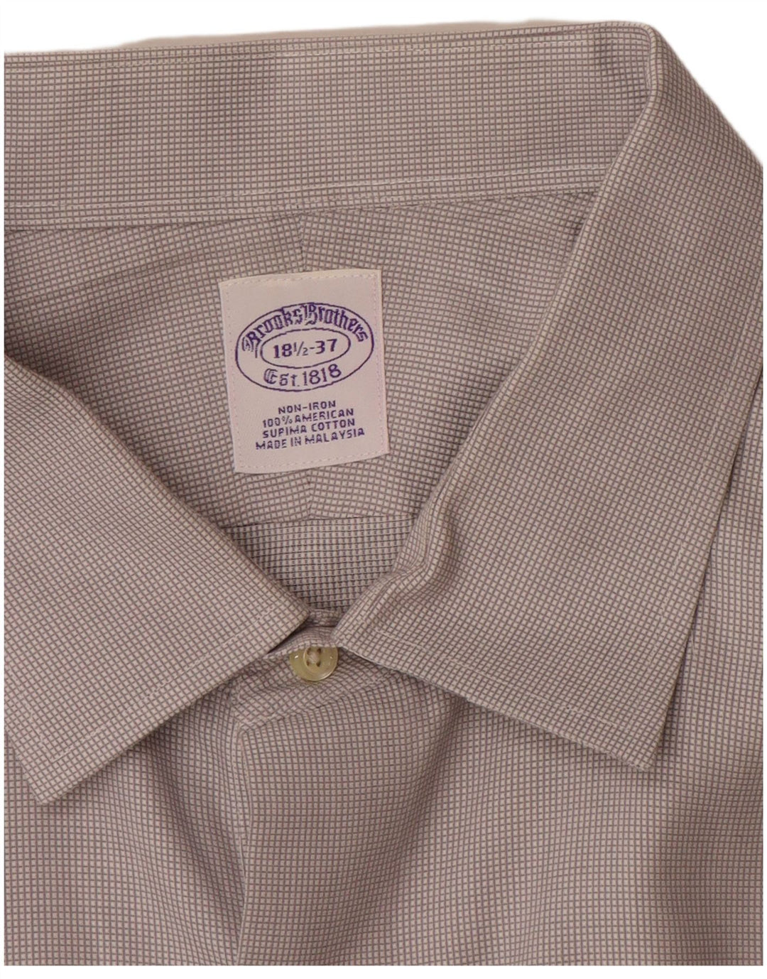 Brooks Brothers Camisa para hombre talla 18 1/2 2XL Algodón gris