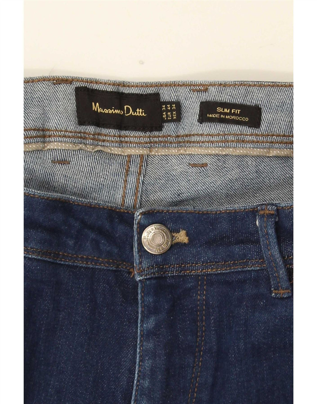 Massimo Dutti Vaqueros Slim Hombre EU 44 Large W34 L30 Azul