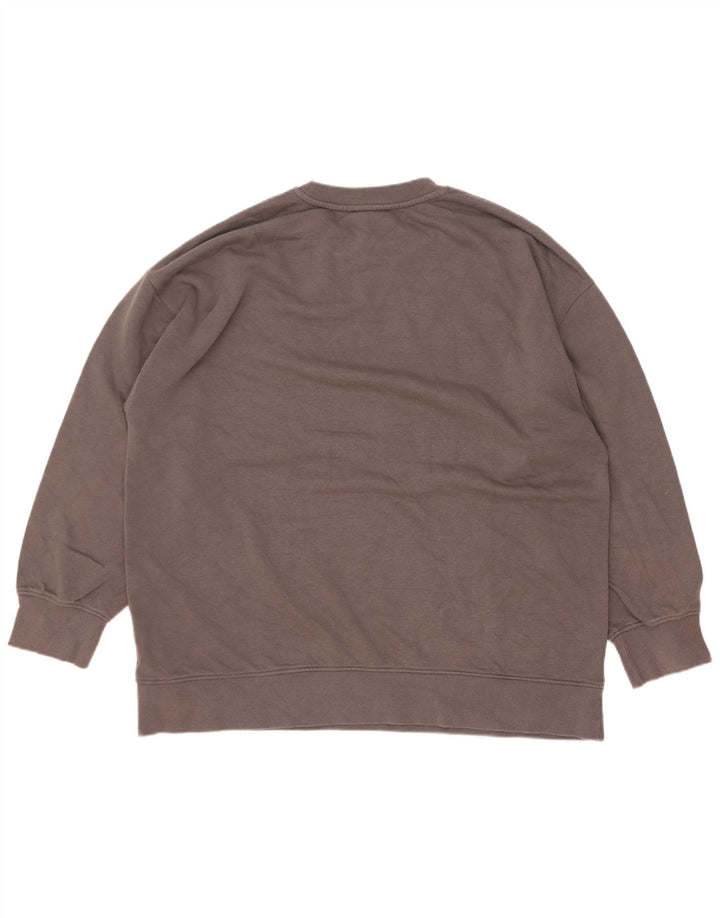 Zara Mujer Sudadera De Gran Tamaño Jersey UK 46 Grande Gris Algodón
