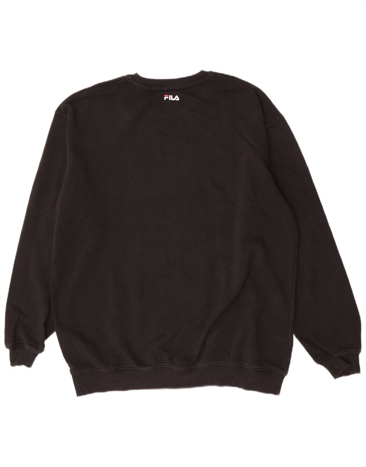 Fila Hombre Graphic Sudadera Jumper Grande Algodón Negro