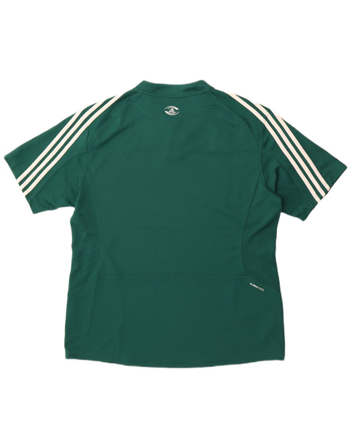 Adidas Mens Climacool Camiseta Top 2XL Verde Rayas Poliéster