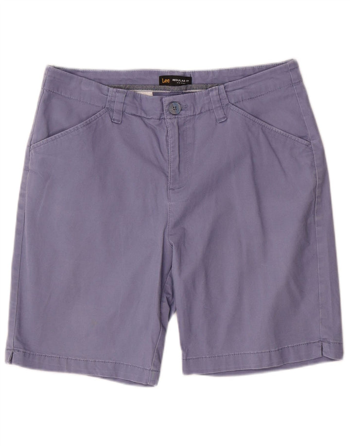 LEE Pantalones cortos chinos de talle medio para mujer, ajuste regular, US 12, grande, W32, algodón morado