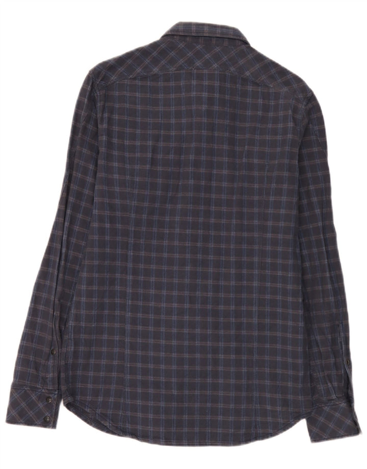 G-Star Hombre Camisa De Franela De Algodón A Cuadros Azul Marino Medio