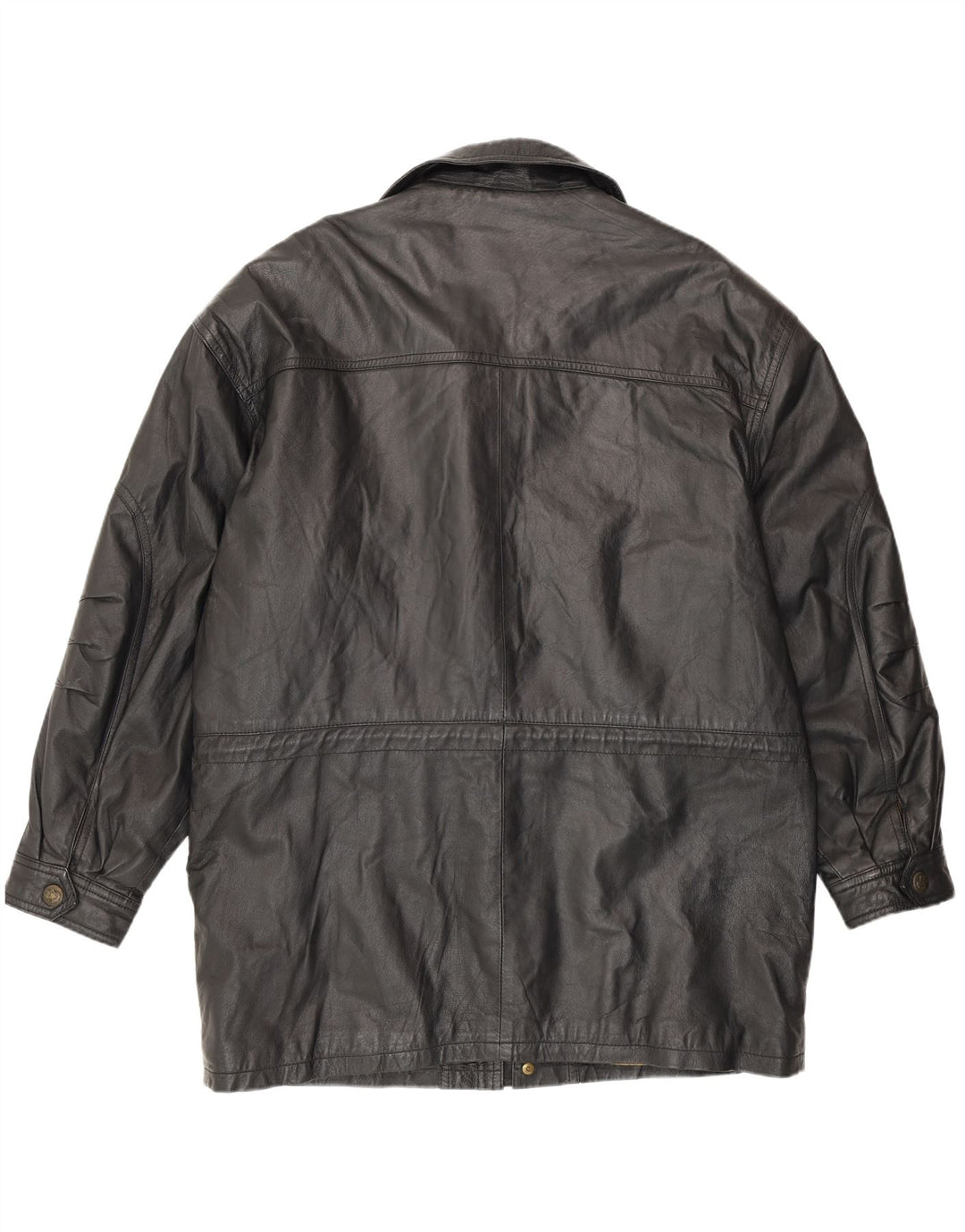 Abrigo de cuero para hombre Front Line UK 44 2XL Negro