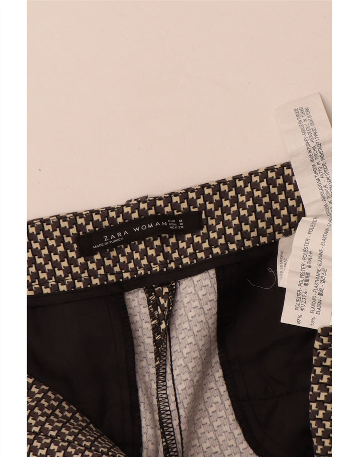 Zara Mujer Pantalón Casual Slim Mediano W28 L29 Poliéster Geométrico Gris