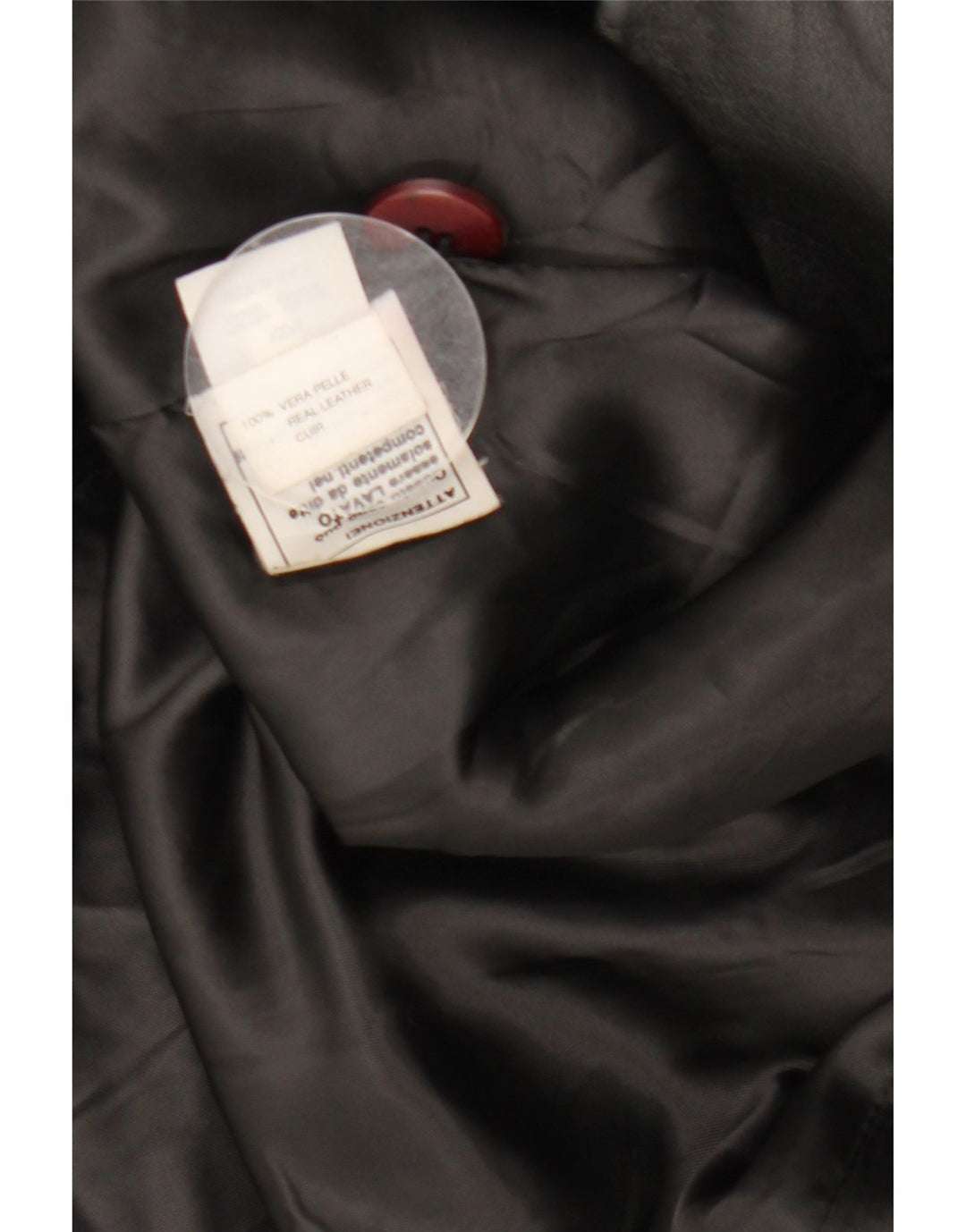 Abrigo de cuero vintage para mujer IT 42 Cuero negro medio