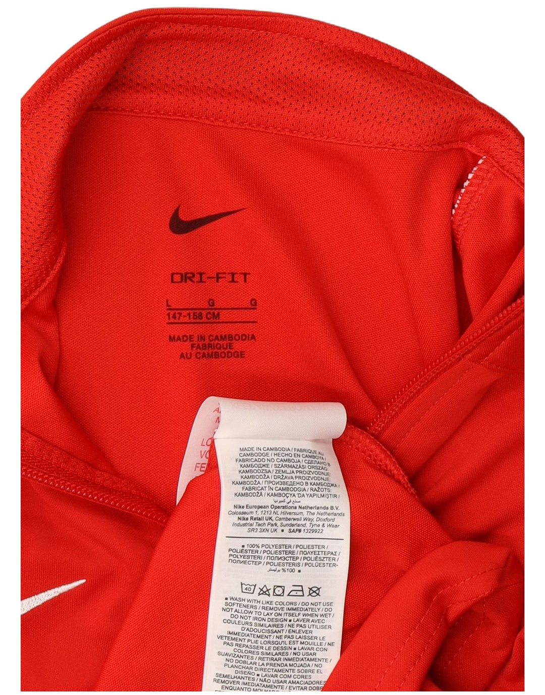 Nike Boys Dri Fit Chándal Top Chaqueta 12-13 años Grande Rojo Poliéster