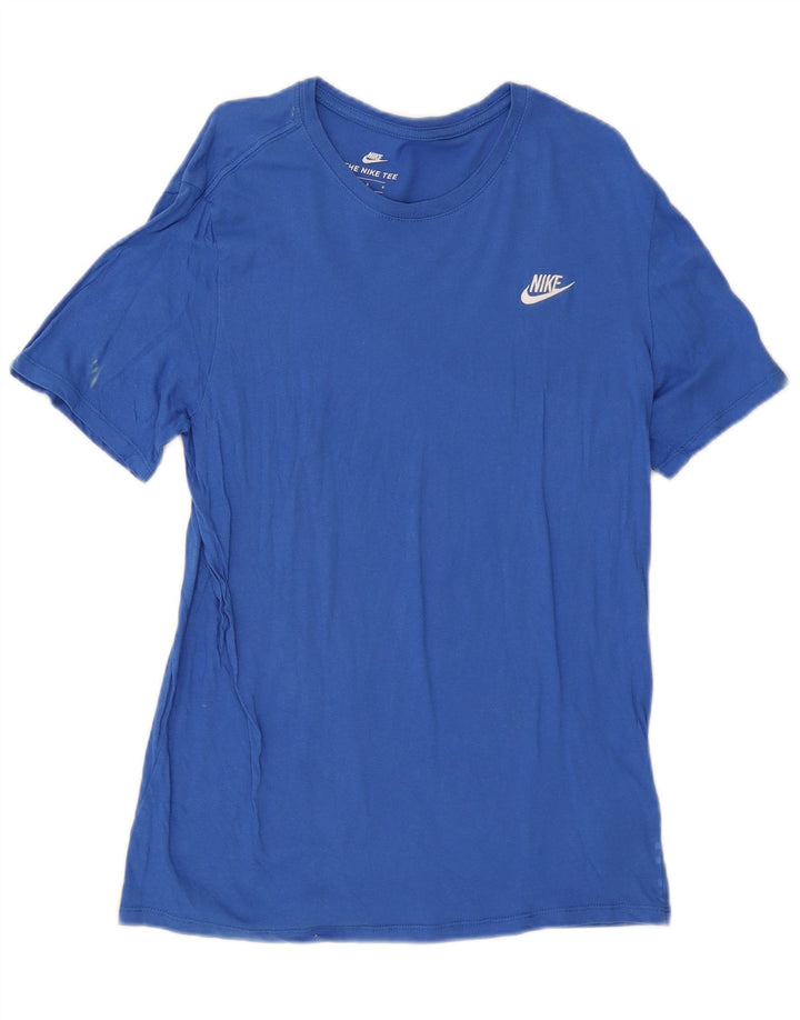 Nike Camiseta de corte atlético para hombre, talla grande, algodón azul