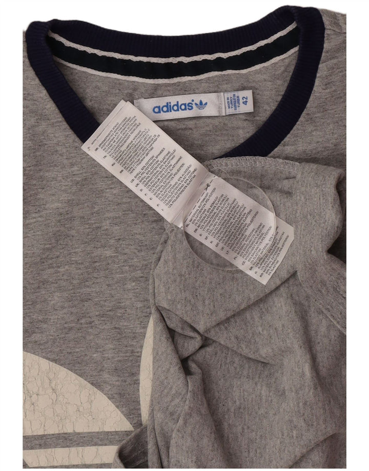 Camiseta gráfica Adidas para mujer Top IT 42 Algodón moteado gris medio