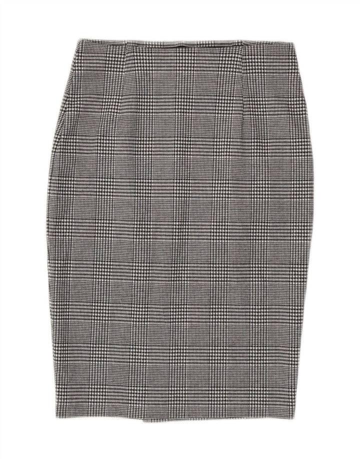 Marks & Spencer Falda lápiz para mujer UK 8 Small W28 Poliéster a cuadros gris
