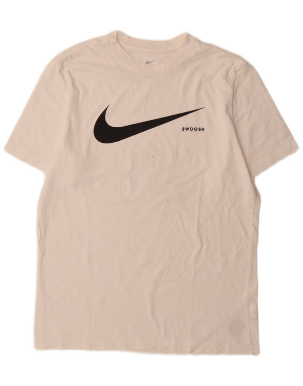 Nike Camiseta gráfica para hombre Top deportivo de algodón blanco mediano