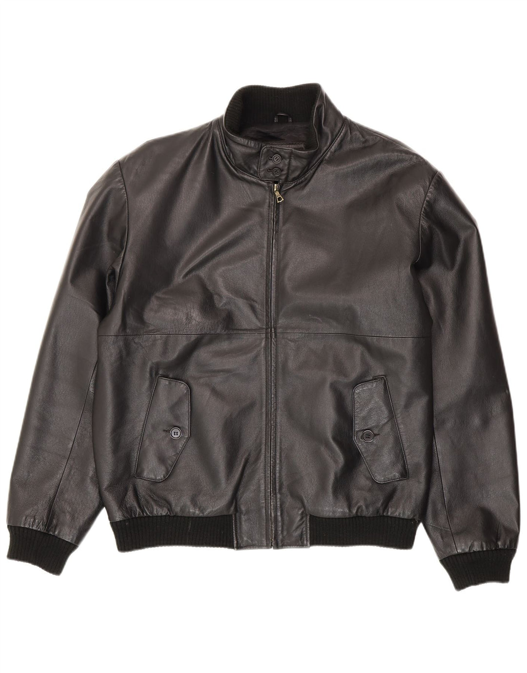 Chaqueta de cuero vintage para hombre IT 54 2XL cuero negro