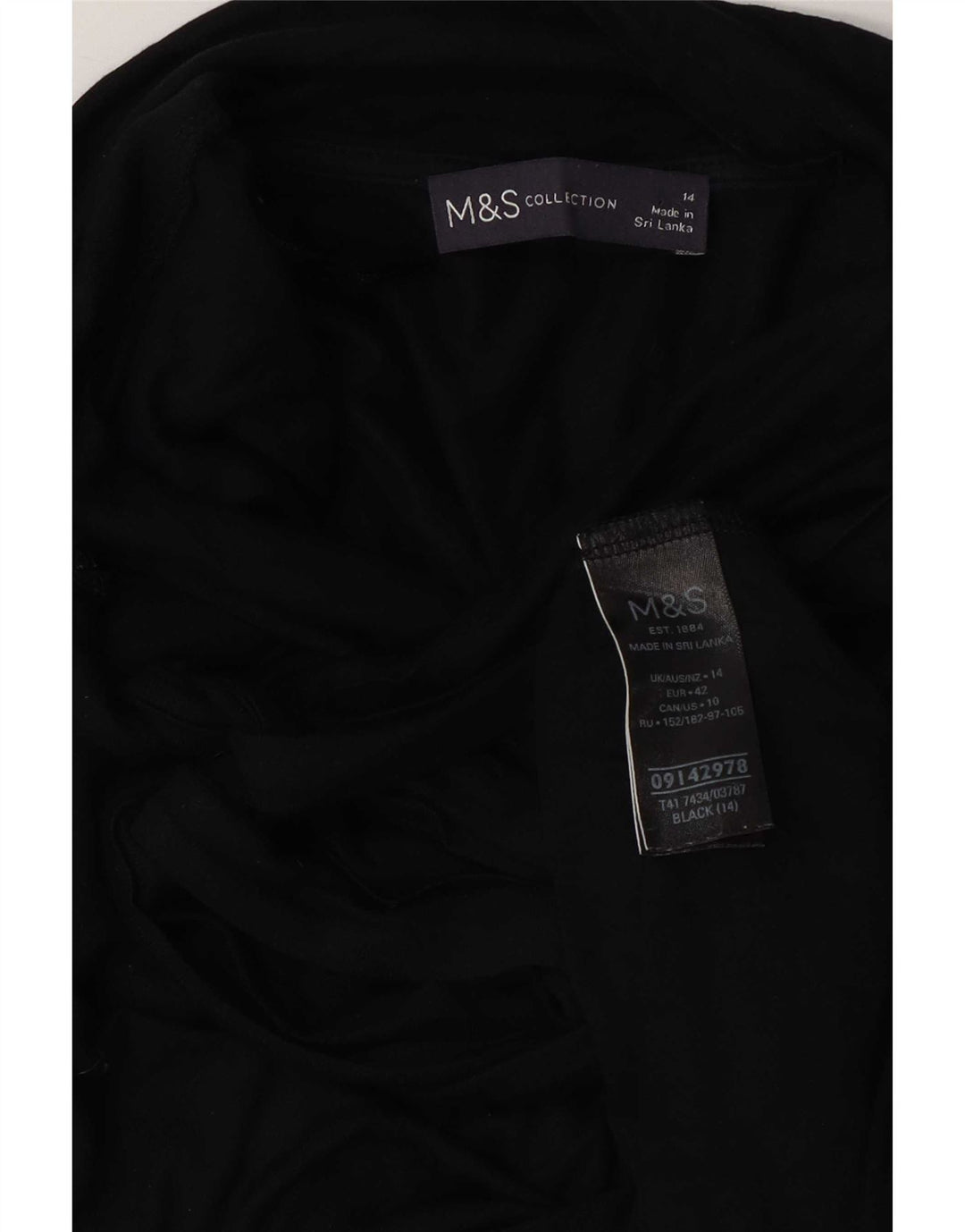 Marks & Spencer Blusa para Mujer Top UK 44 Grande Viscosa Azul Marino