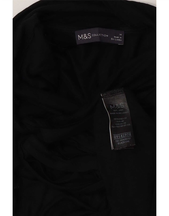 Marks & Spencer Blusa para Mujer Top UK 44 Grande Viscosa Azul Marino
