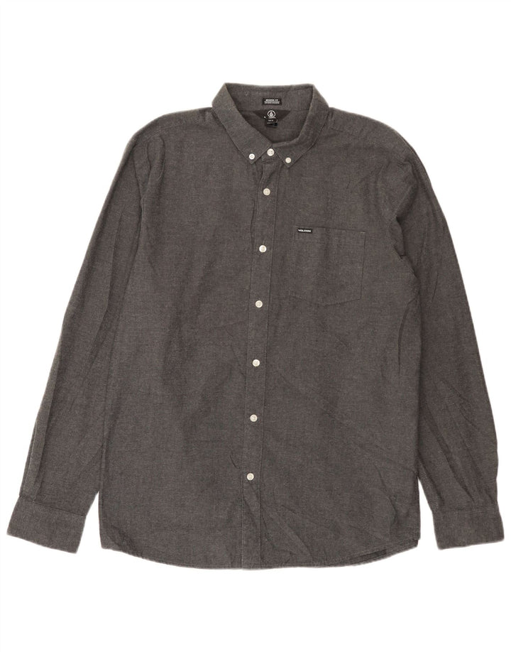 Volcom Camisa Modern Fit Hombre XL Algodón Gris