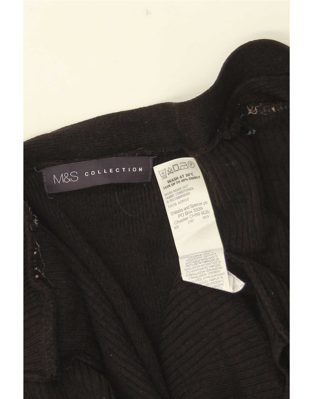 Marks & Spencer Suéter Cárdigan Abierto Largo para Mujer UK 46 Grande Negro
