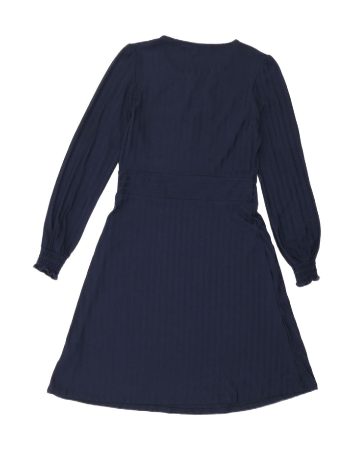 Marks & Spencer Vestido acampanado de manga larga para mujer UK 42 Azul marino mediano