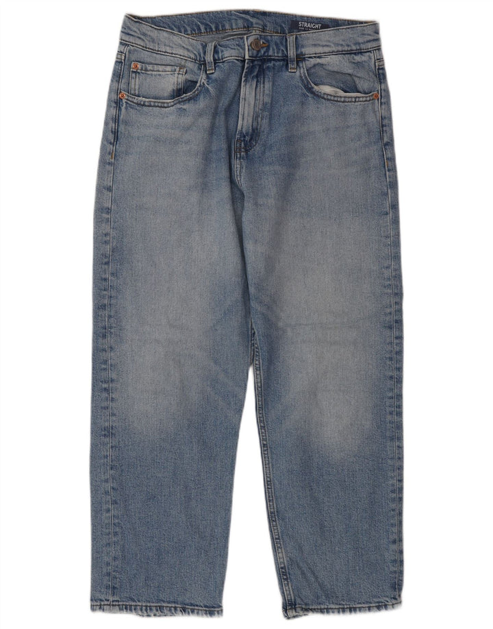 Marks & Spencer Vaqueros rectos regulares para mujer UK 12 Medium W30 L25 Azul