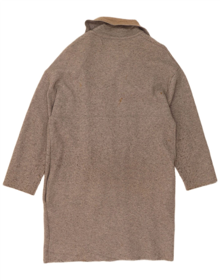 Zara Mujer Abrigo Extragrande UK 10 Pequeño Gris Moteado