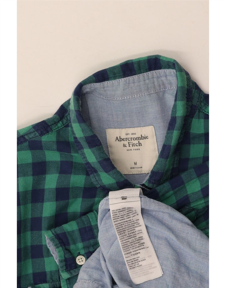 ABERCROMBIE & FITCH Camisa de mujer UK 44 Mediana Algodón a cuadros turquesa