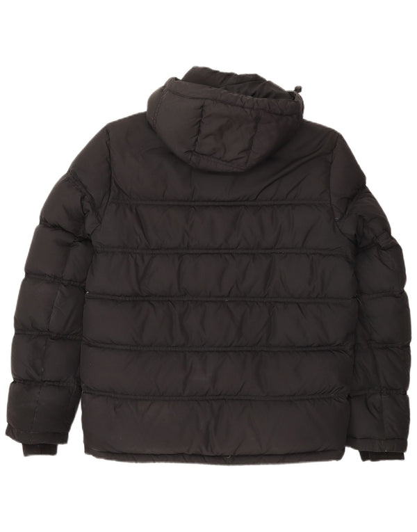 Tommy Hilfiger Chaqueta acolchada con capucha para hombre UK 38 Algodón gris medio