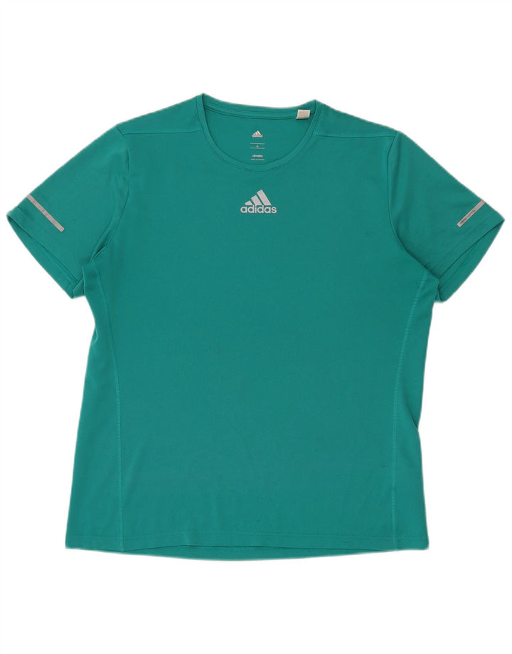 Adidas Mens Climalite Camiseta Top Grande Turquesa Poliéster