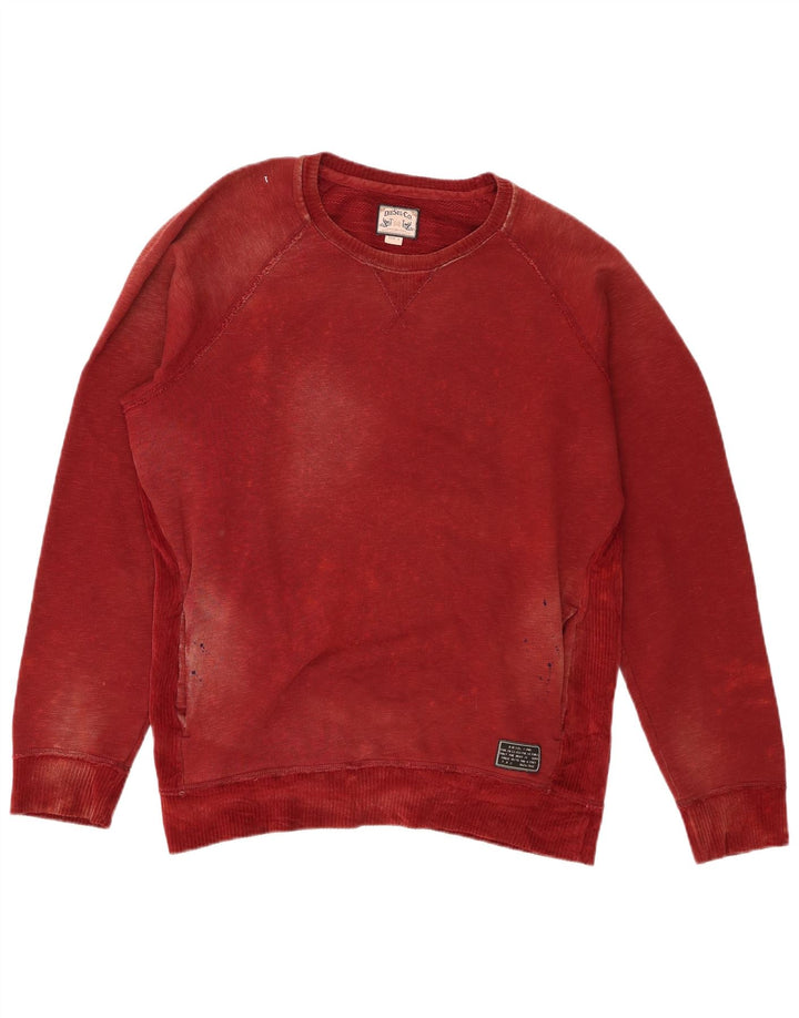 Diesel Hombre Sudadera Jumper Large Borgoña Algodón