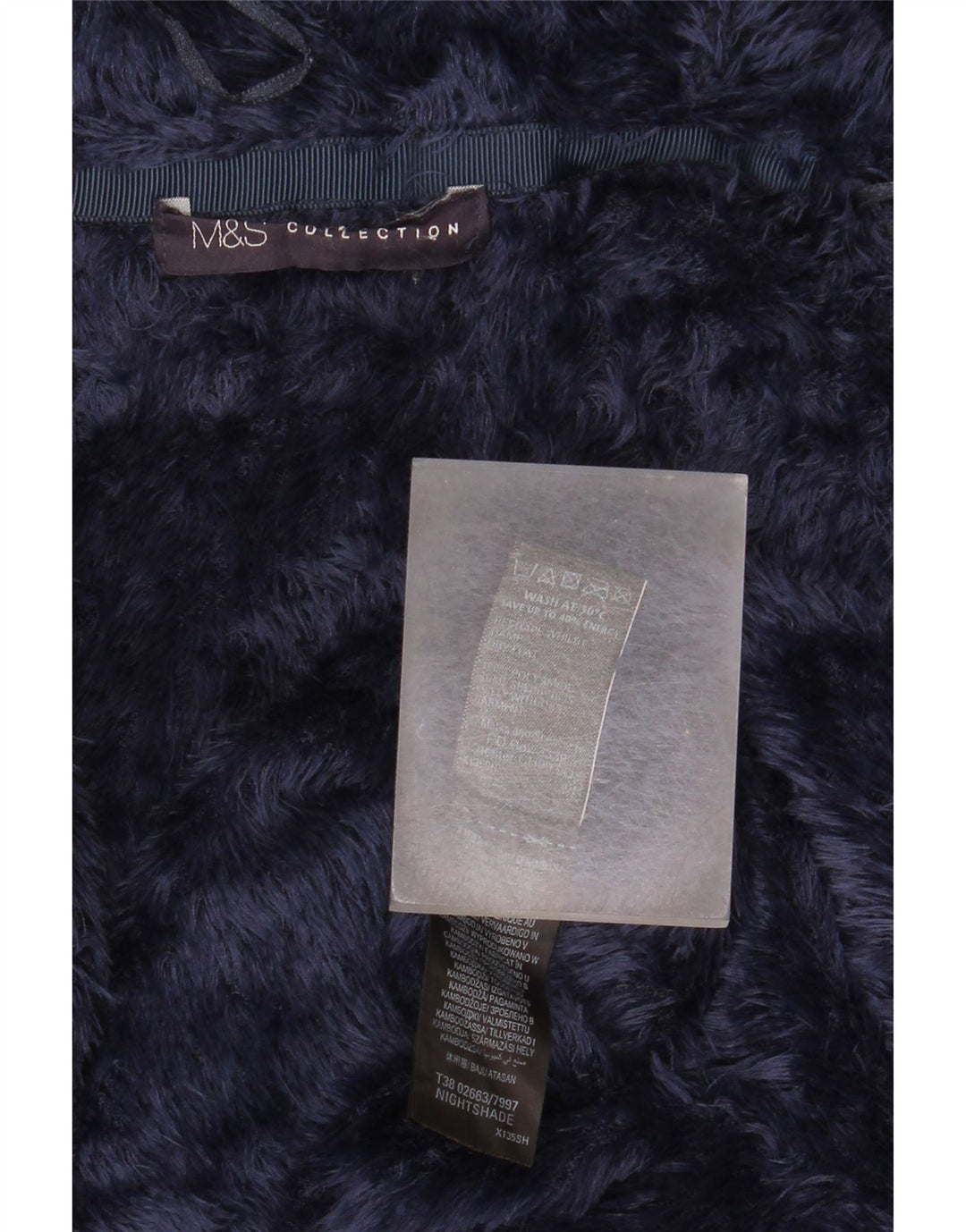 Marks & Spencer Chaqueta extragrande de piel sintética para mujer UK 10 Small Azul marino