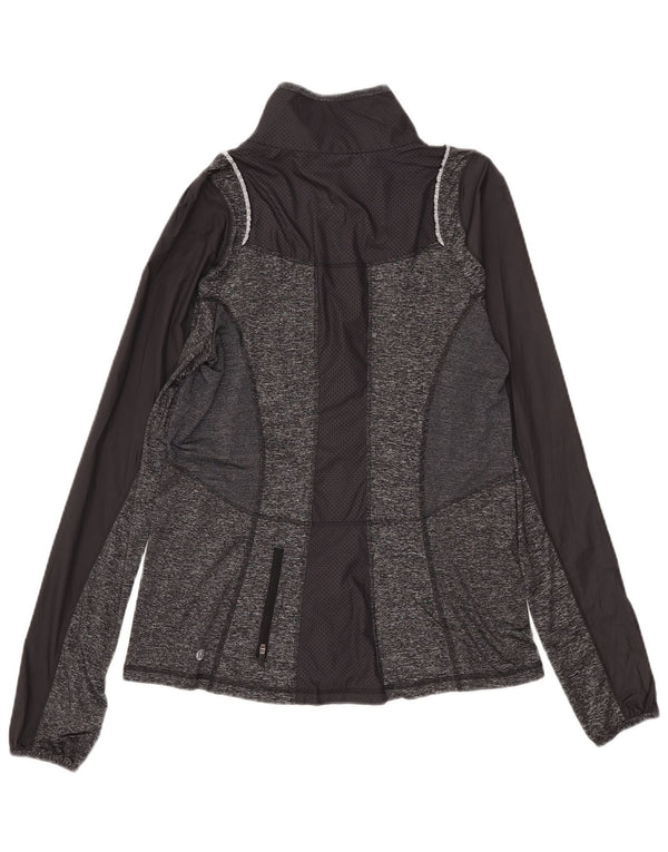 Lululemon Chaqueta superior de chándal para mujer US 10 Grande Gris Colorblock Sports