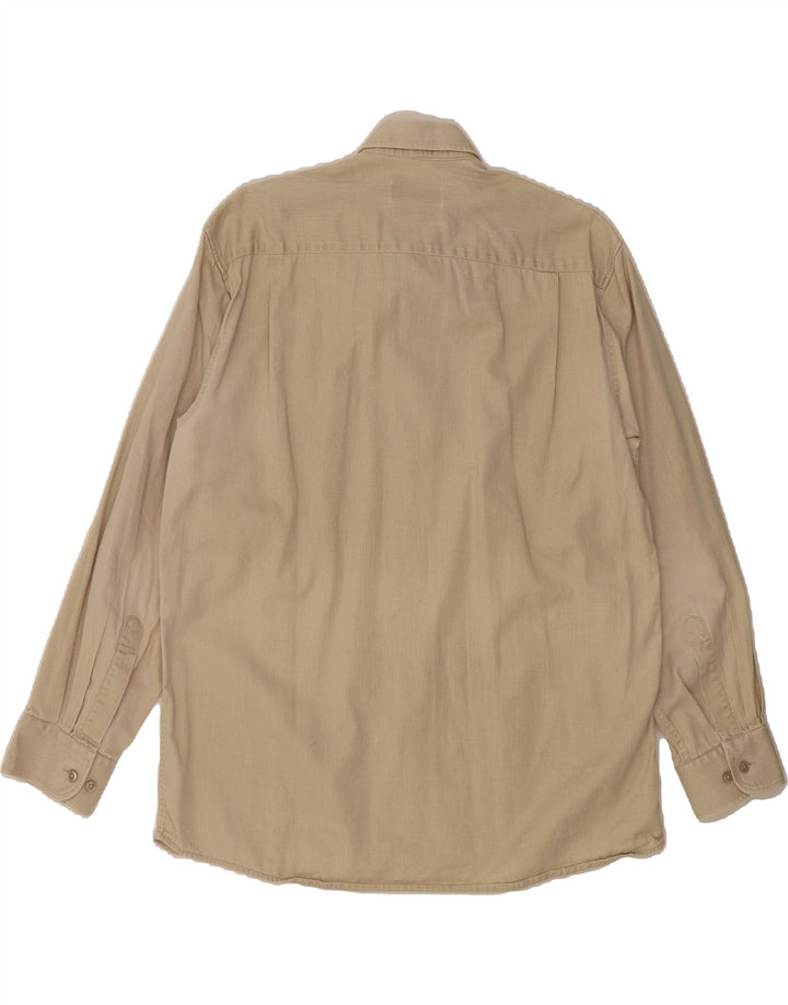 GOLFER'S Mens Shirt Size 41/42 Large Beige Cotton Vintage Golfer's and Second-Hand Golfer's from Messina Hembry 
