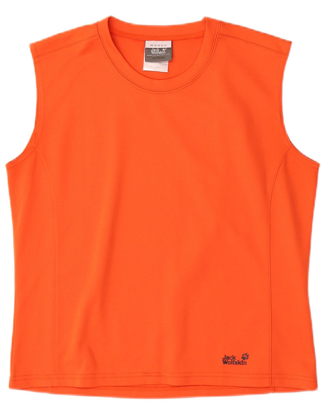 JACK WOLFSKIN Camiseta sin mangas para mujer UK 40/16 Grande Naranja Poliéster