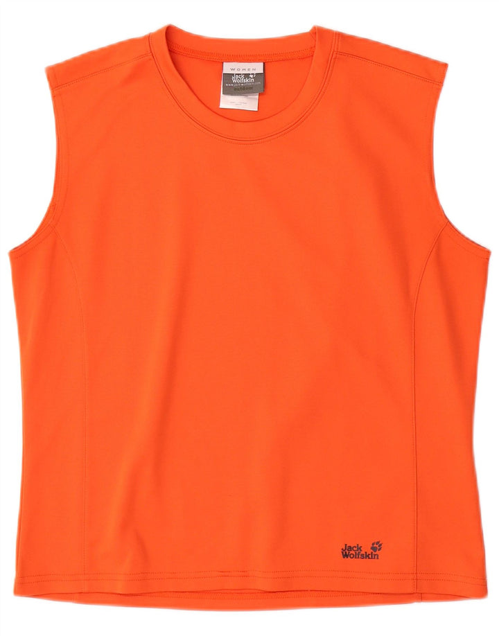 JACK WOLFSKIN Camiseta sin mangas para mujer UK 40/16 Grande Naranja Poliéster