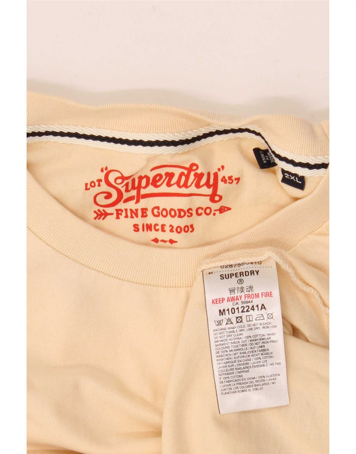 Superdry Camiseta para hombre Top 2XL Algodón beige
