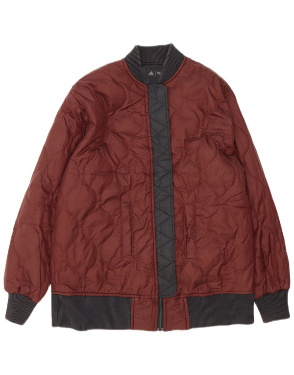 Adidas Chaqueta Acolchada Suelta para Mujer UK 12/14 Medium Borgoña Deportes