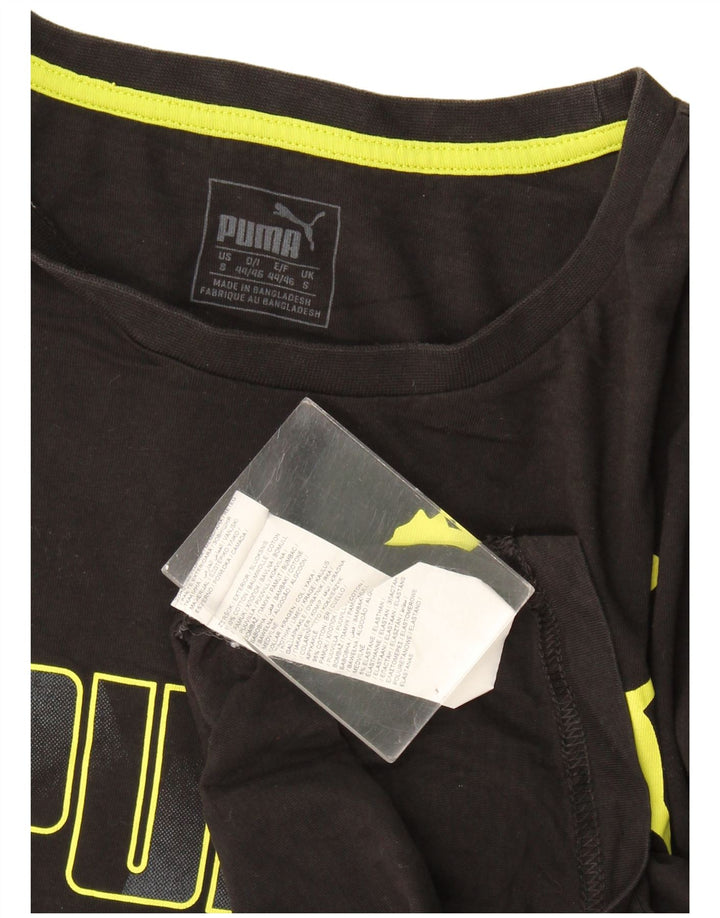 Puma - Camiseta gráfica para hombre, talla pequeña, algodón negro