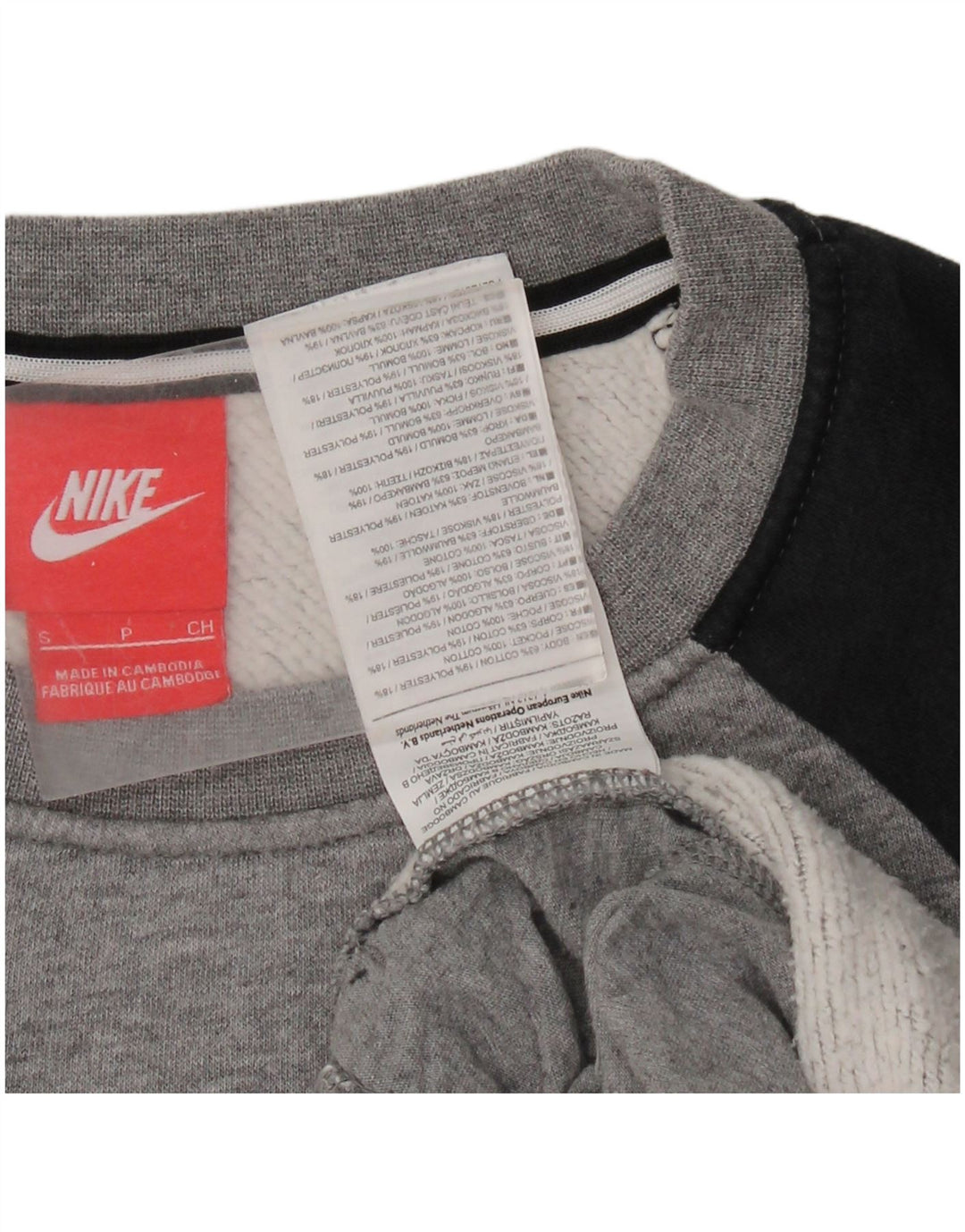 Nike Sudadera con gráfico y diseño tipo jersey de algodón color block en gris pequeño para hombre