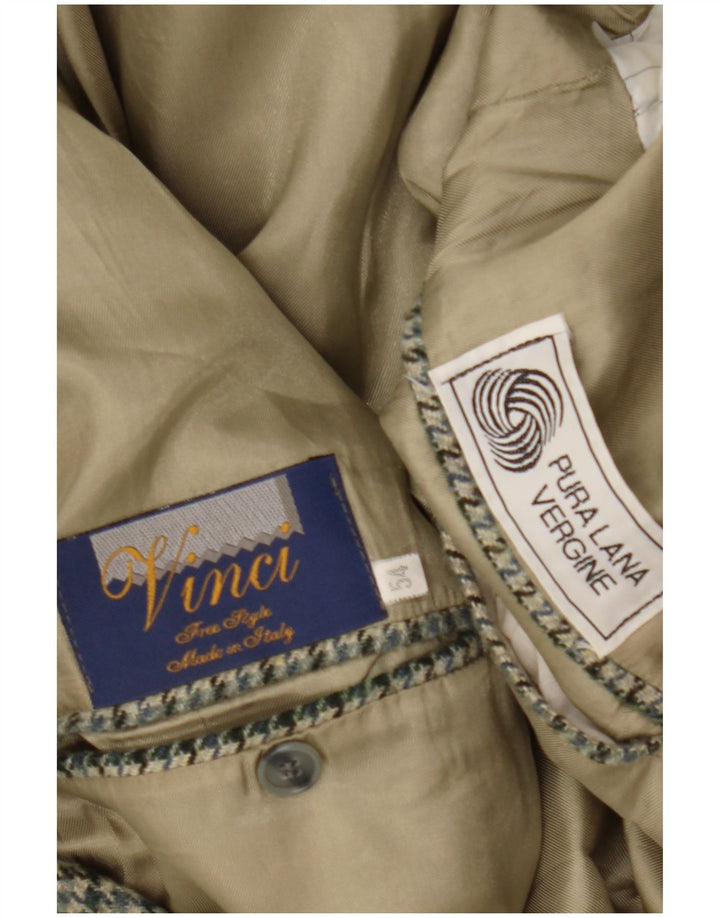 Vinci Chaqueta tipo blazer de 2 botones para hombre IT 54 2XL Lana a cuadros gris