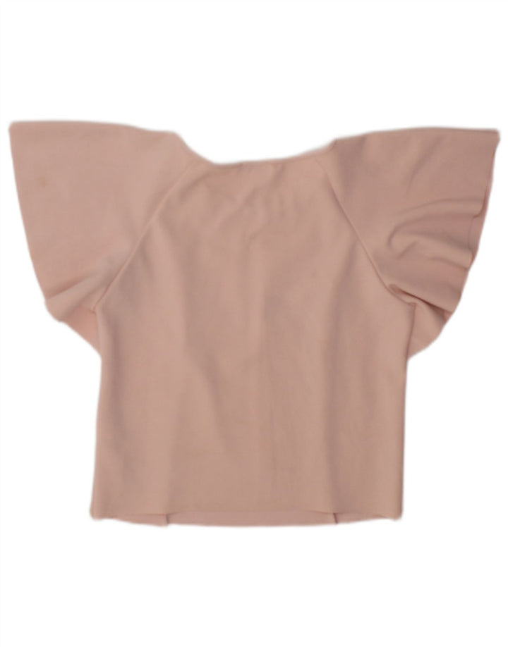 Zara Mujer Crop Batwing Blusa Top UK 10 Small Rosa Poliéster