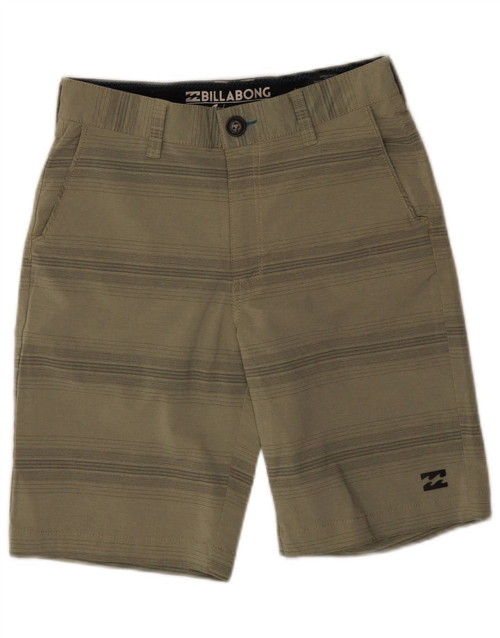 Billabong Pantalones cortos chinos para hombre W26 Poliéster a rayas caqui pequeño