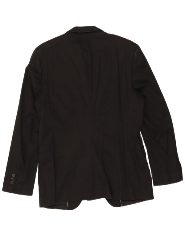 Zara Chaqueta tipo blazer con 1 botón para hombre EU 50 Medium Black Cotton