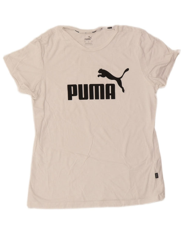 Puma Camiseta gráfica para mujer Top UK 12 Medium White