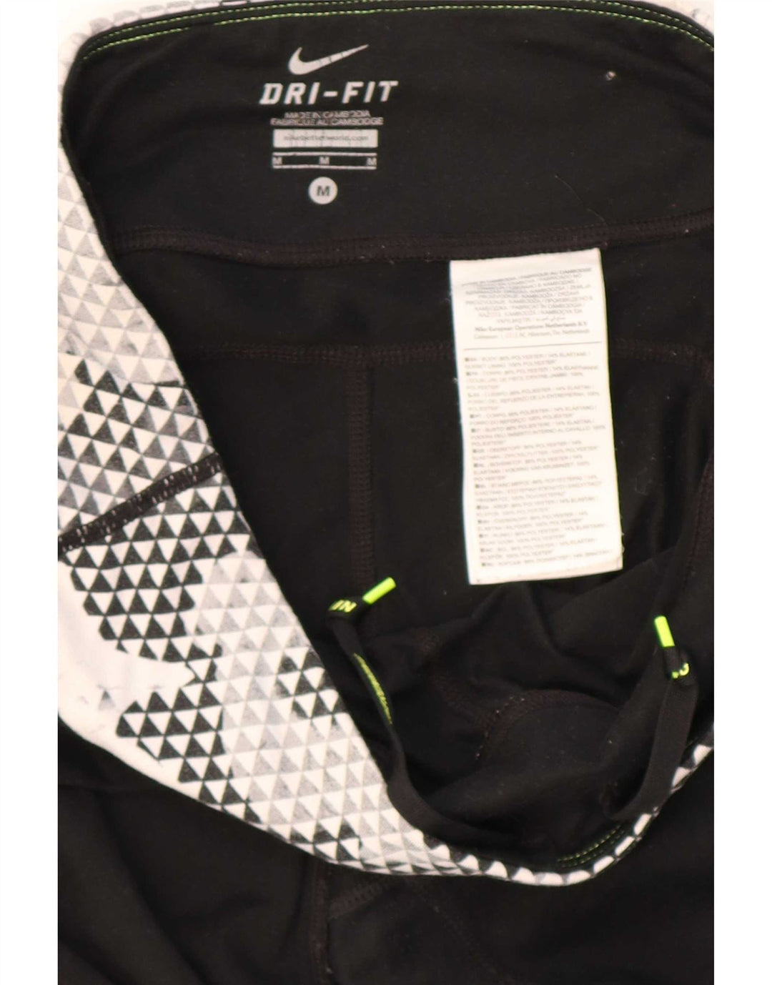 Nike Leggings Dri Fit para mujer UK 44 Mediano Negro Geométrico Poliéster