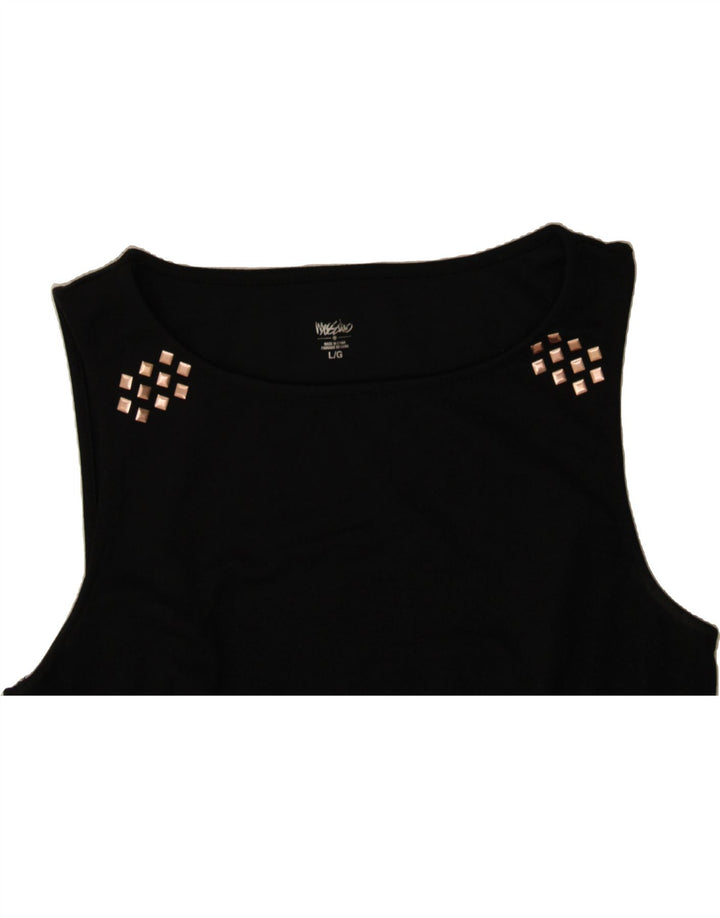 MOSSIMO Womens Sleeveless Blouse Top UK 14 Large Black Polyester Vintage Mossimo and Second-Hand Mossimo from Messina Hembry 